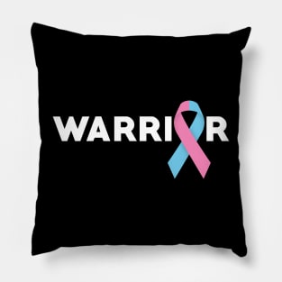 Infertility Warrior With Pink And Blue Ribbon Pillow