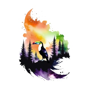 Toucan in a Nebula Forest T-Shirt