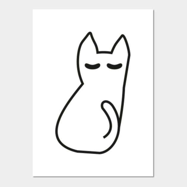 Minimalistic Cute Cat Drawing Lineart