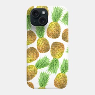 Pineapple watercolor pattern Phone Case