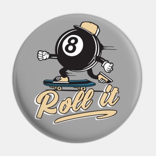 Roll it skater 8-ball Billiard Ball Pin