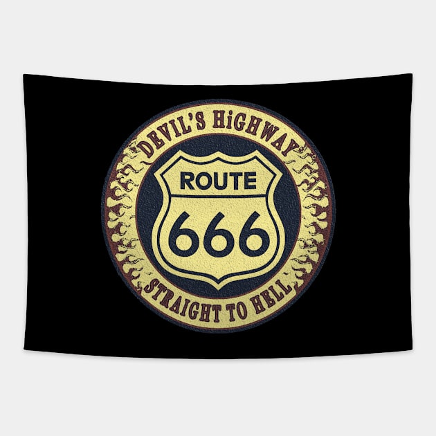 Route 666 Vintage Tapestry by CosmicAngerDesign