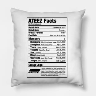 ATEEZ Kpop Nutritional Facts Pillow