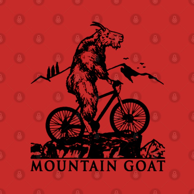 Cool Mountain Goat Tee Riding Biking by paintkiller617