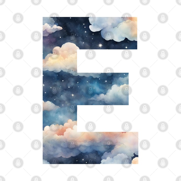 A pattern of cloud shapes filling the letter e by Studio468