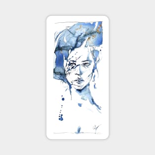 Water Leaves  - Watercolor Woman Portrait Magnet