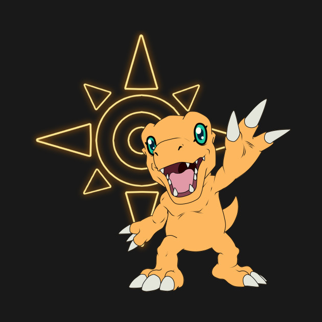 Agumon Crest - Digimon - T-Shirt | TeePublic
