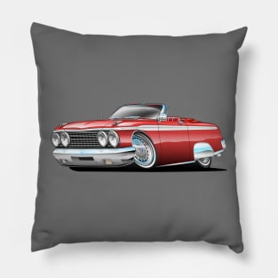 Classic Sixties American Convertible Muscle Car Cartoon Pillow