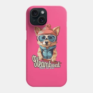 Cute Dog Steamboat Mountain Ski Phone Case