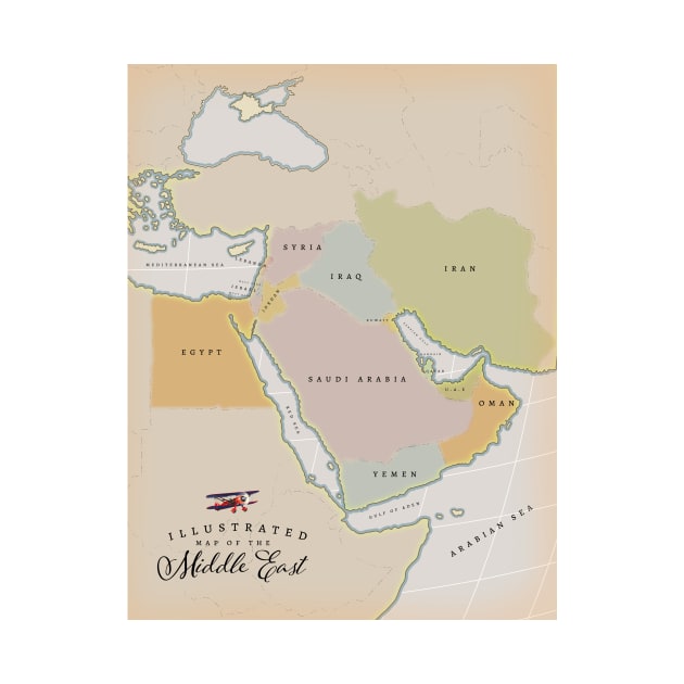 Illustrated map of the Middle East by nickemporium1