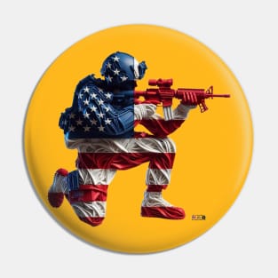 American Military Soldier and USA Flag by focusln Pin