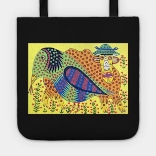 wild bull and raven are friends 1983 - Maria Primachenko Tote