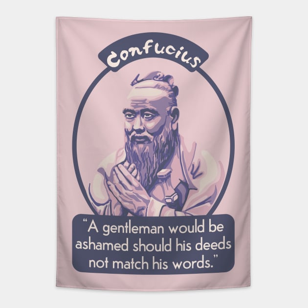 Confucius Portrait and Quote Tapestry by Slightly Unhinged