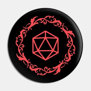 Magical D20 Dice TRPG Tabletop RPG Gaming Addict Pin