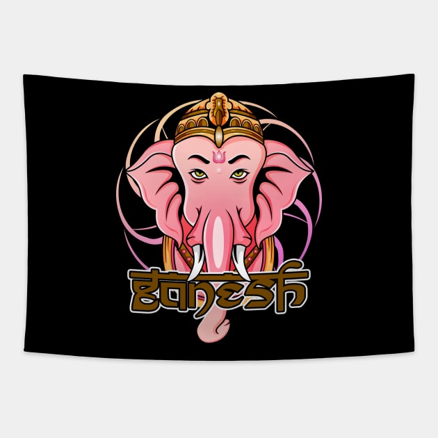 Ganesha India Elephant Tapestry by Foxxy Merch