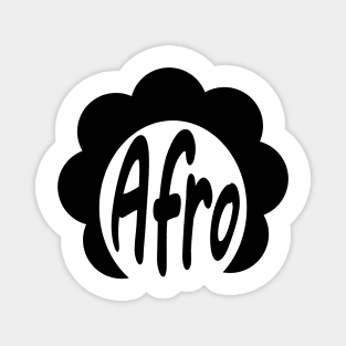 Afro Hairstyle Artistic Text Design Magnet