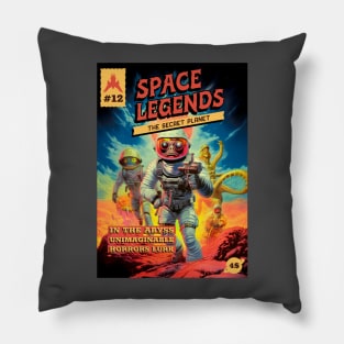 Vintage Sci Fi Martians Comic Pillow