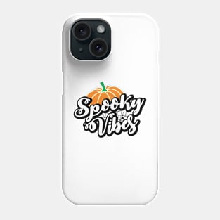 Spooky Vibes Pumpkin and Spiderweb Halloween Phone Case