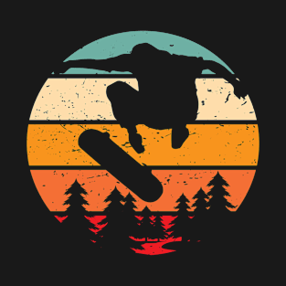 Retro Skateboarding over forest T-Shirt