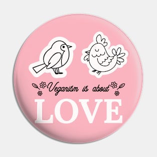 Vegan Veganism Go Vegan Vegetarian Pin