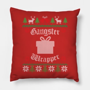 Gangster Wrapper Ugly Christmas Pillow