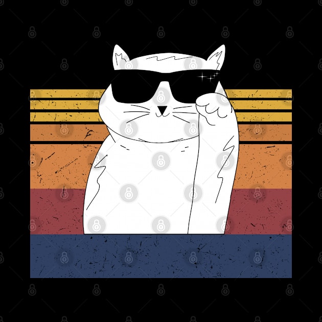 Cool Cat Retro Wearing Black Sunglasses by Matthew Ronald Lajoie