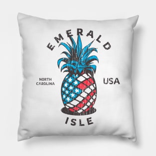 Emerald Isle, NC Summertime Vacationing Patriotic Pineapple Pillow