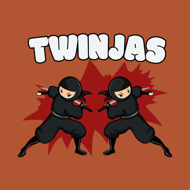 Twinjas Ninjas Twins Siblings by Foxxy Merch