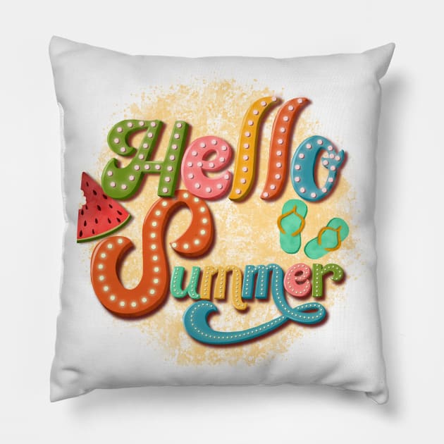 Hello summer Pillow by PrintAmor