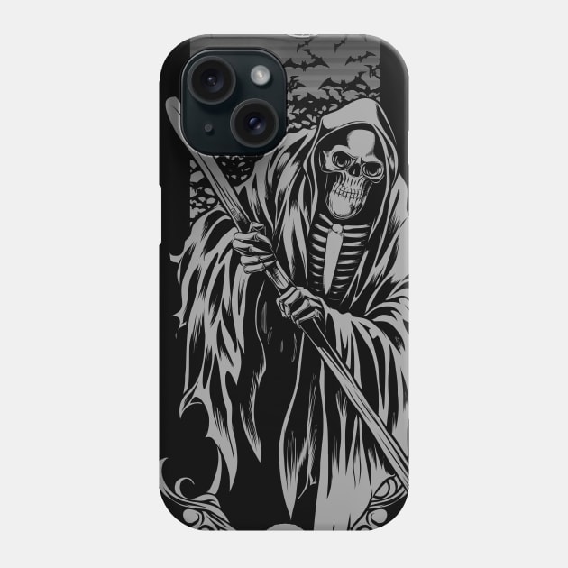 Grim Reaper Night Black Phone Case by casikancil