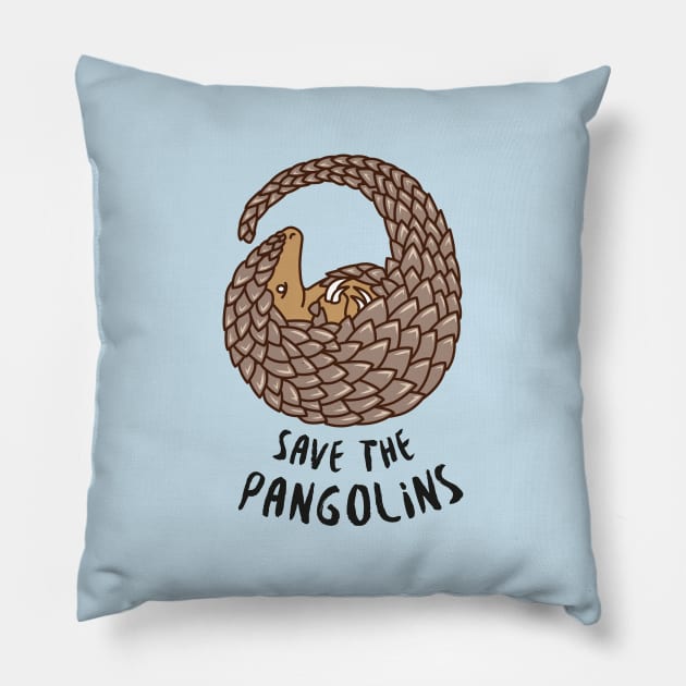 Save the Pangolins - Curled Up Pangolin Pillow by bangtees