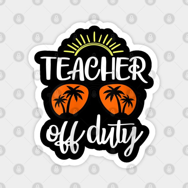 Womens Teacher Off Duty Sunglasses Beach Summer Sunset Magnet by luxembourgertreatable