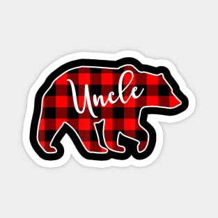 Uncle Bear Red Plaid Matching Family Christmas Magnet