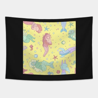 Mermaid or reverse mermaid? (yellow version) Tapestry