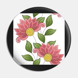 Spring Pattern with Floral Motifs Pin