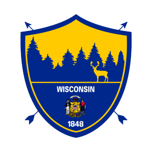 Wisconsin Hunting Flag Crest T-Shirt