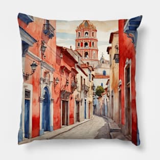 Atlixco Puebla Mexico Vintage Tourism Travel Pillow