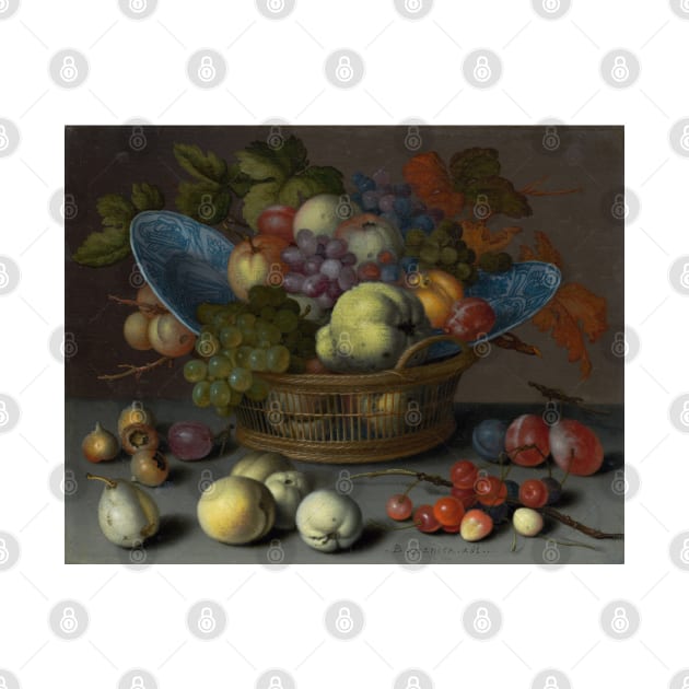 Basket of Fruits - Balthasar van der Ast Painting by maxberube