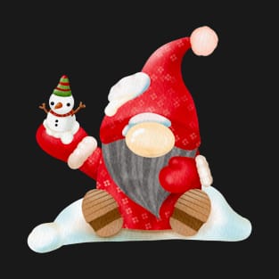 Cute Watercolor Christmas Gnome T-Shirt