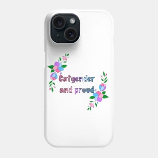 Catgender and proud floral design Phone Case