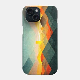 Forest Mountain Sunset - Abstract Minimalism Papercraft Landscape Phone Case