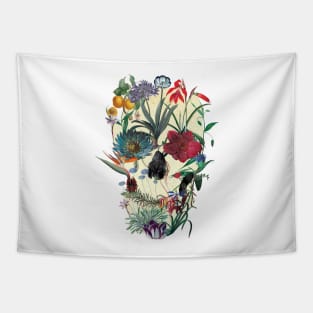 Botanical Skull Tapestry