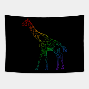 Rainbow Giraffe #1 - lined version Tapestry