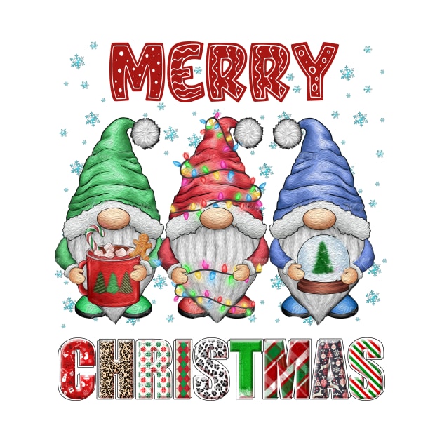 Merry Christmas Gnome Family Funny Xmas Tree Women Men Kids by JennyArtist