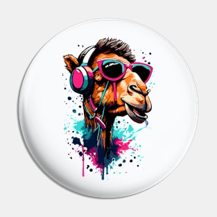 DJ Camel - Colourful Dromedary Camel Head Pin