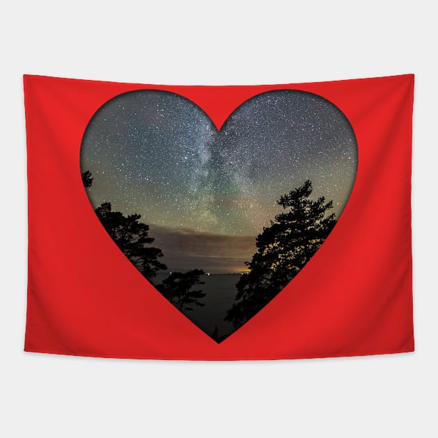 heart space valentines day gift t-shirt Tapestry by ahnoun