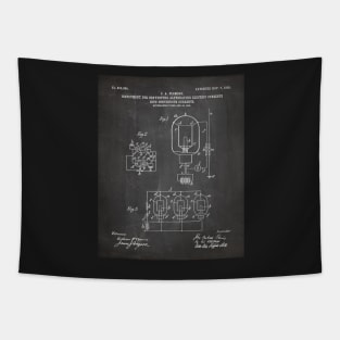 Electrician Patent - Maker Workshop Art - Black Chalkboard Tapestry