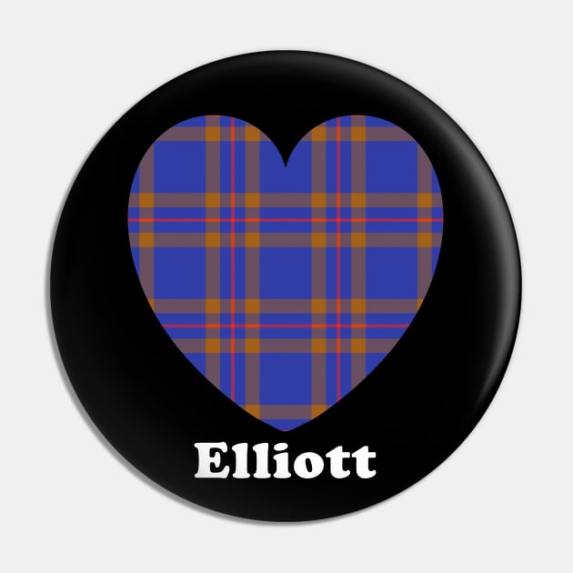 Ths ELLIOTT Family Tartan 'Love Heart' Design Pin by Plaidify