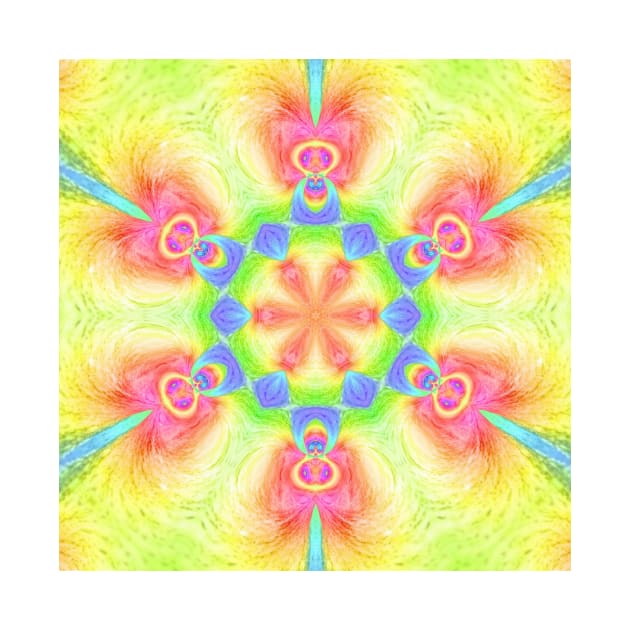 Gods from another dimension - mandala (yellow version) by Katarina Spiralo