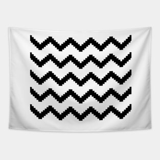 Zigzag geometric pattern - black and white. Tapestry